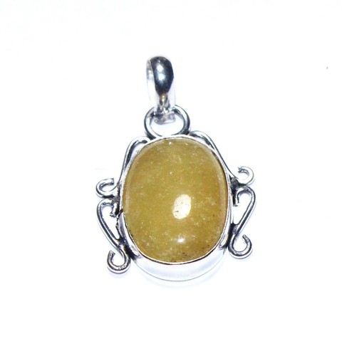 Yellow calcite oval shape - yellow,